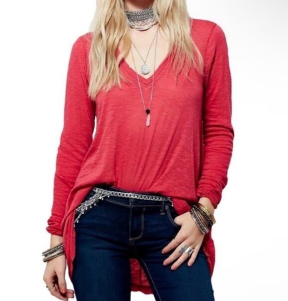 Free People Tops - Free People We The Free Sz S Anna Burnout Tunic Tee Distressed Indie Worn-in